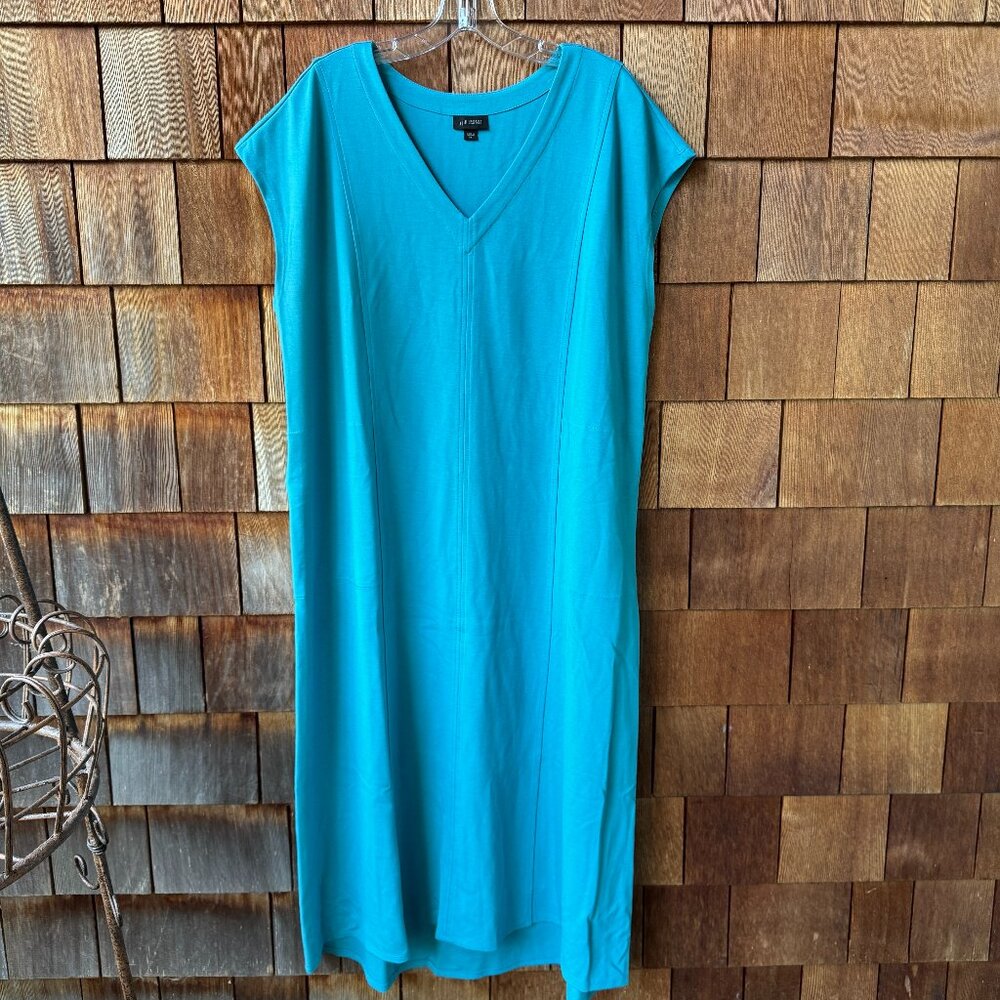 J. Jill Wearever Double-Face Jersey Elliptical A-Line Dress, Dragonfly, Size XL